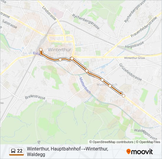 22 Bus Line Map