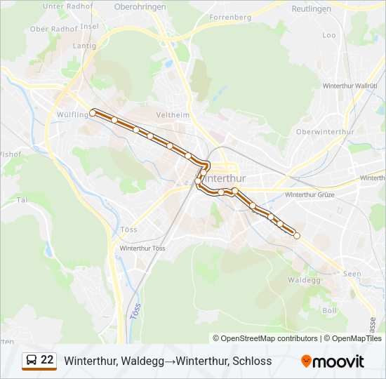22 Bus Line Map