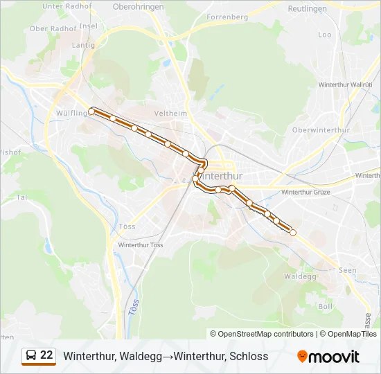 22 Bus Line Map