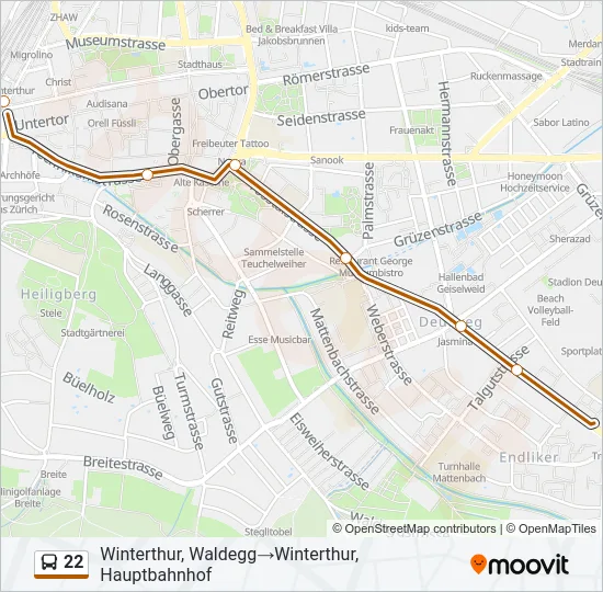 22 Bus Line Map