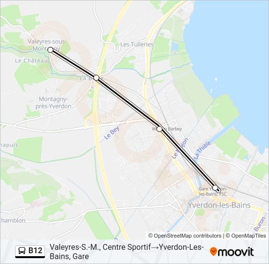 B12 Bus Line Map