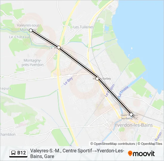 B12 Bus Line Map