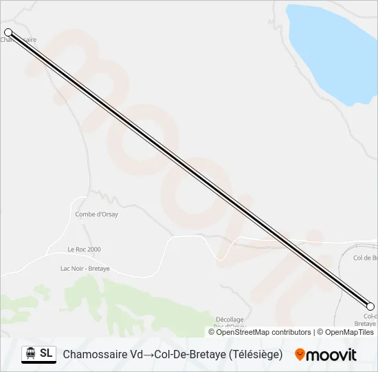 Plan de la ligne SL de téléphérique