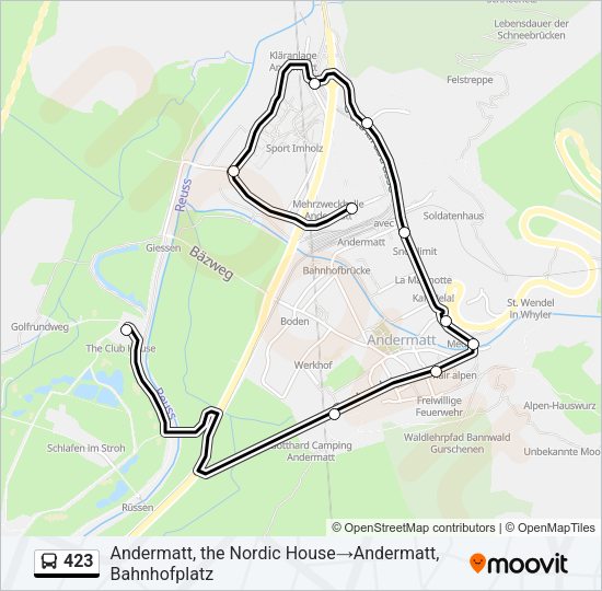 423 Bus Line Map