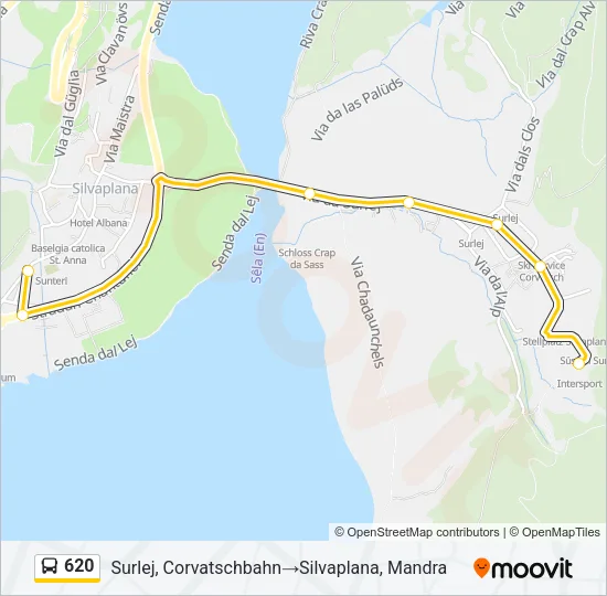 Plan de la ligne 620 de bus