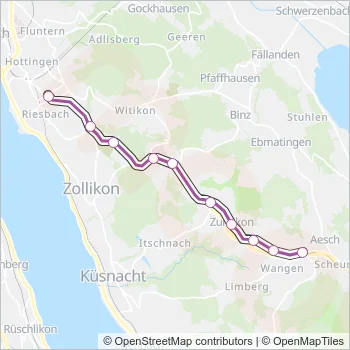 Plan de la ligne 18 de tram