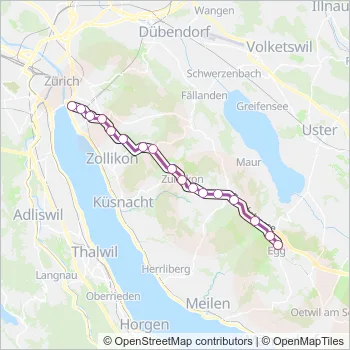 Plan de la ligne 18 de tram