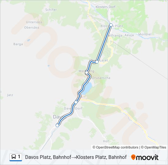 1 Bus Line Map
