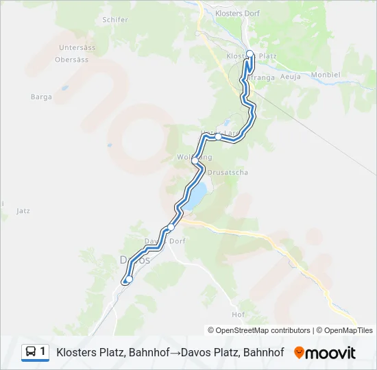 Plan de la ligne 1 de bus