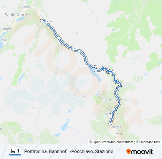 1 Bus Line Map