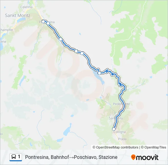 Plan de la ligne 1 de bus