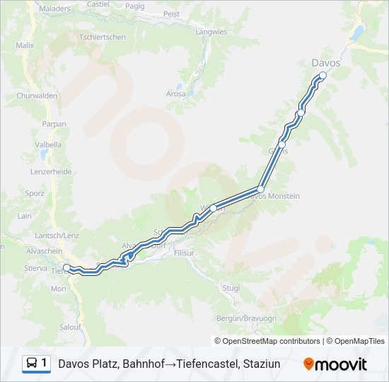 1 Bus Line Map
