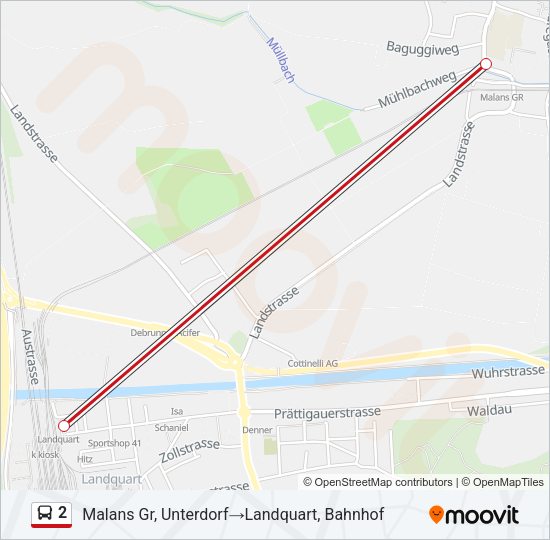 2 Bus Line Map