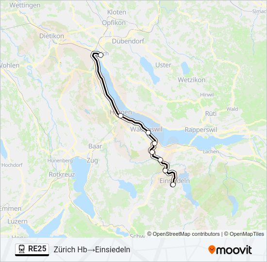 RE25 Train Line Map