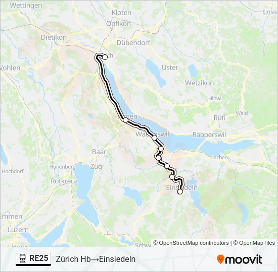 RE25 Train Line Map