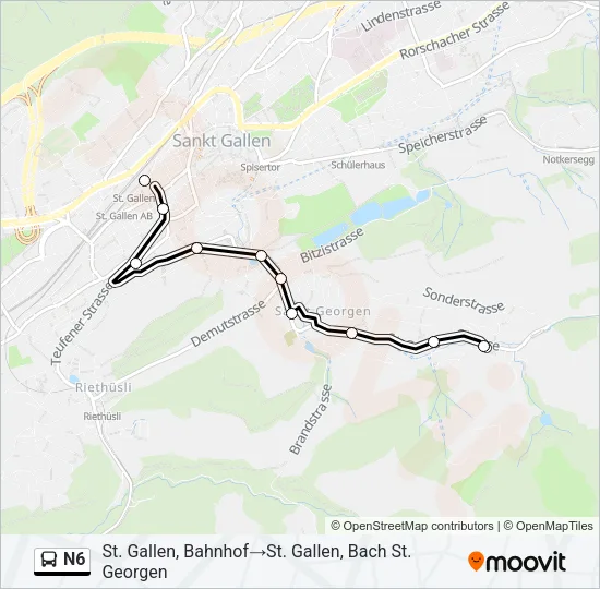 N6 Bus Line Map