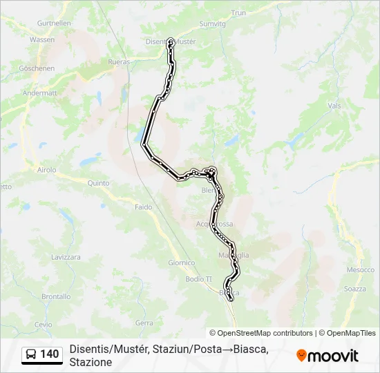 140 Route: Schedules, Stops & Maps - Disentis/Mustér, Staziun/Posta‎→ ...