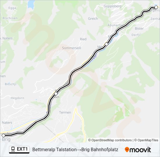 EXT1 Train Line Map