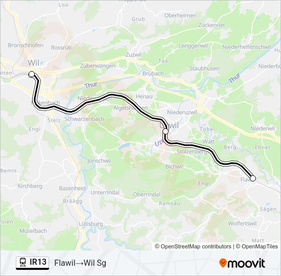 IR13 Train Line Map