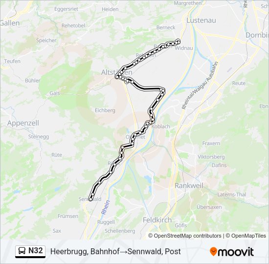 N32 Bus Line Map