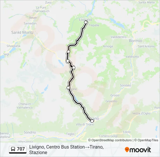 707 Bus Line Map
