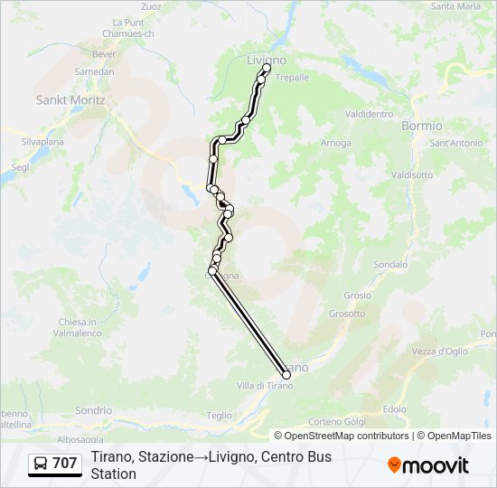 707 Bus Line Map