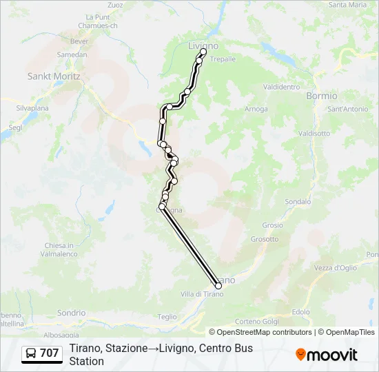 707 Bus Line Map