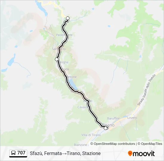 707 Bus Line Map