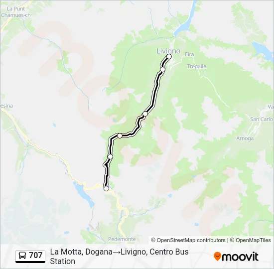 707 Bus Line Map