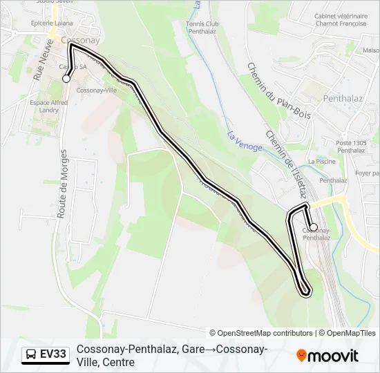 EV33 Bus Line Map