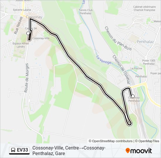 EV33 Bus Line Map