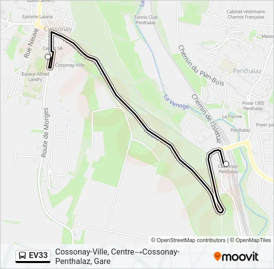 EV33 Bus Line Map