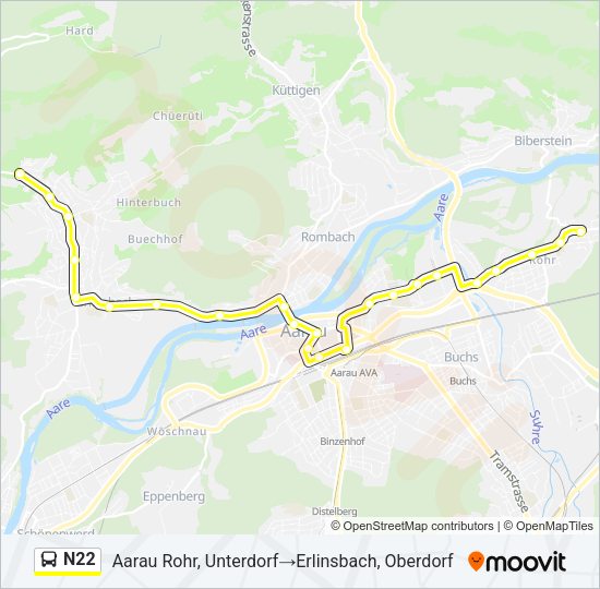N22 Bus Line Map