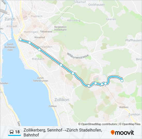 18 Bus Line Map