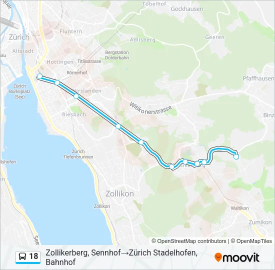 18 Bus Line Map