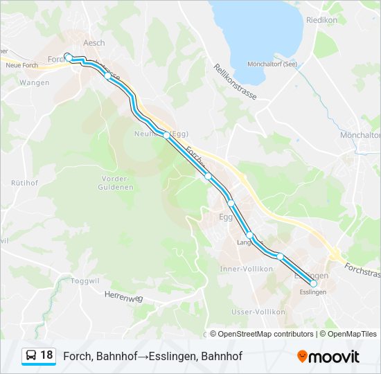 18 Bus Line Map