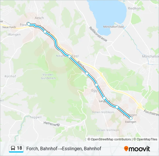 18 Bus Line Map