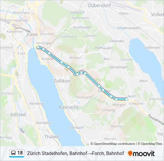 18 Bus Line Map