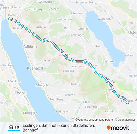 18 Bus Line Map