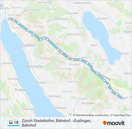 18 Bus Line Map