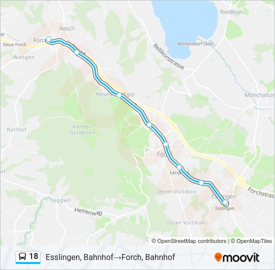 18 Bus Line Map