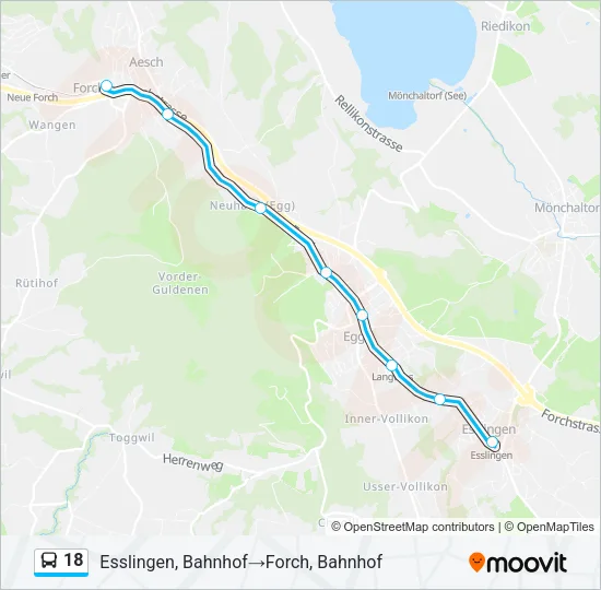 18 Bus Line Map