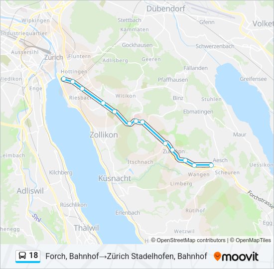 18 Bus Line Map