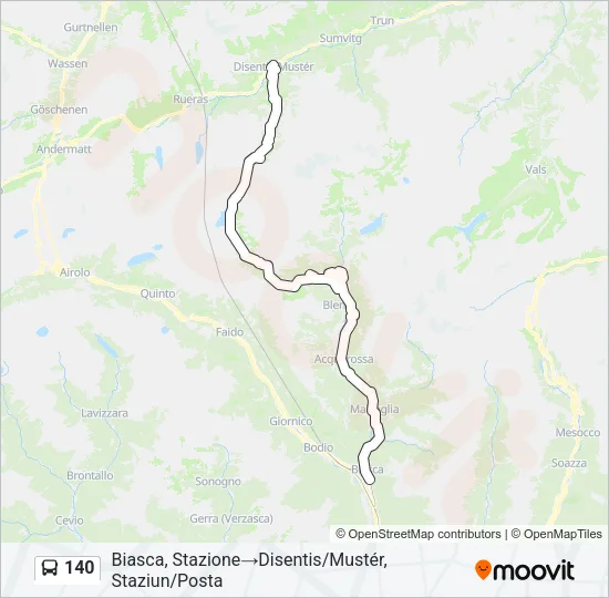 Plan de la ligne 140 de bus