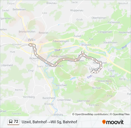 72 Bus Line Map