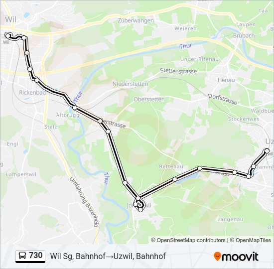730 Bus Line Map