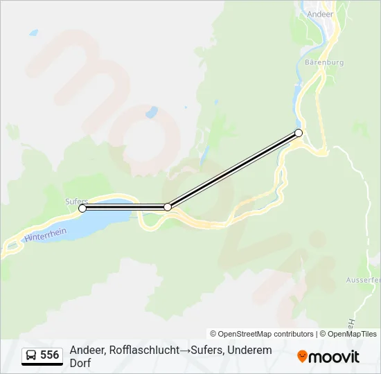 Plan de la ligne 556 de bus
