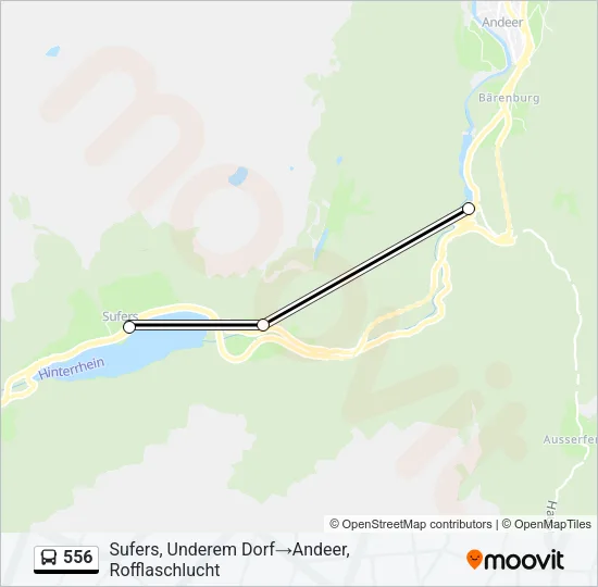 Plan de la ligne 556 de bus