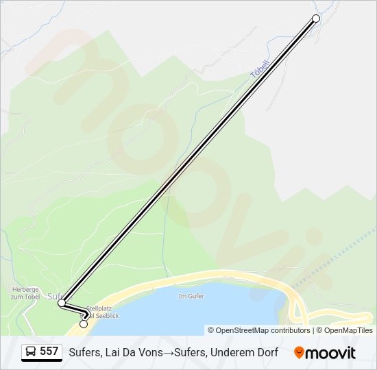 557 Bus Line Map