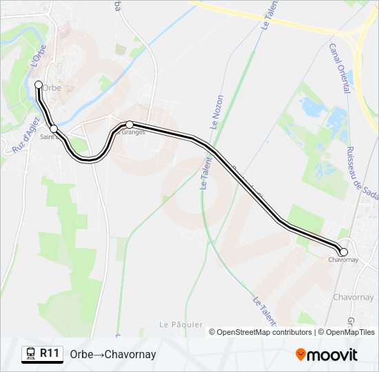 R11 Train Line Map